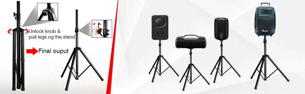 5Core Speaker Stand Tripod 2Pcs Tall Adjustable 72 Inch DJ Studio Monitor Stands Pole Mount