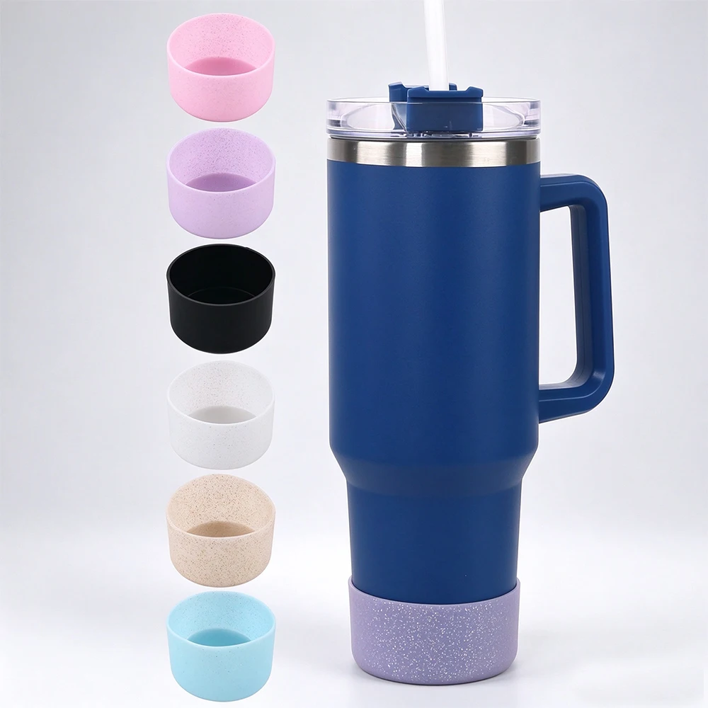 Glitter Silicone Boot for 20-40oz Stanley Cup12-24oz Tumblers Bottle Heat Insulation Sports Cup Water Bottle Bottom Cover
