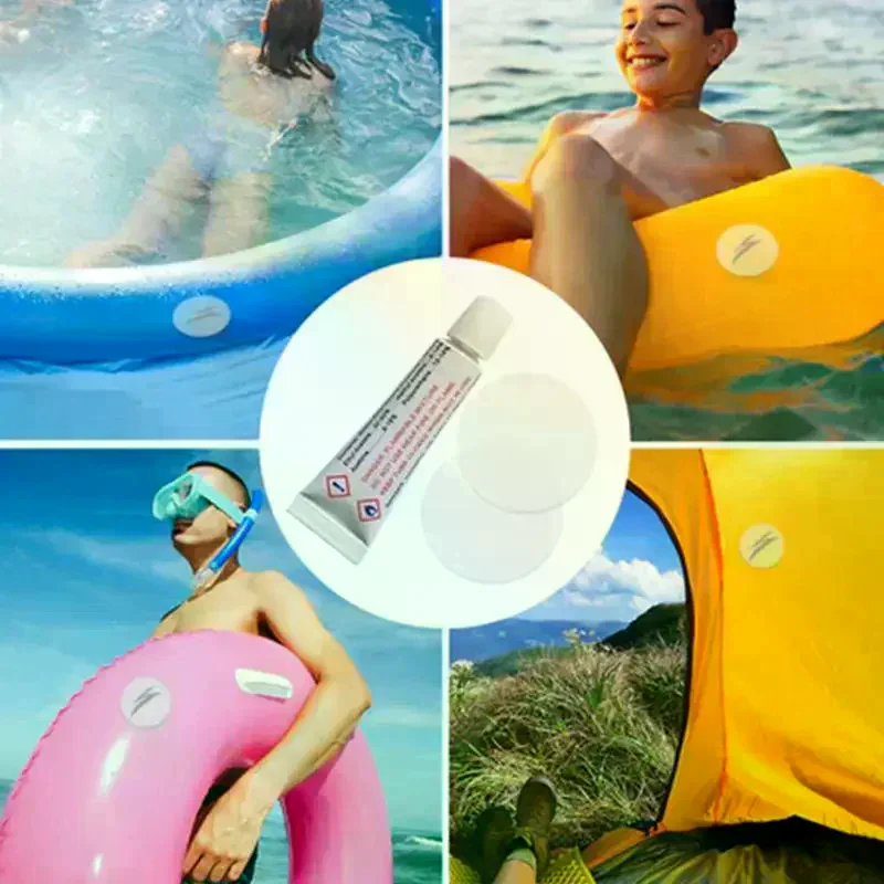 10 Set Inflatable Repair Kit PVC Patches Glue Air Mattress Inflating Air Bed Boat Sofa Repair Kit