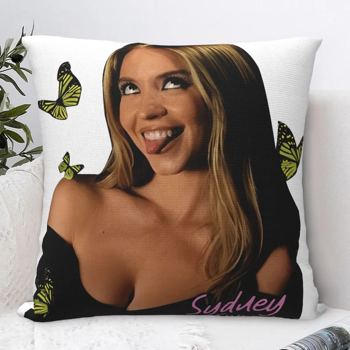 Наволочка Sydney Sweeney, чехол для подушки на заказ, милая забавная наволочка для офиса, автомобиля, дома, декоративные наволочки