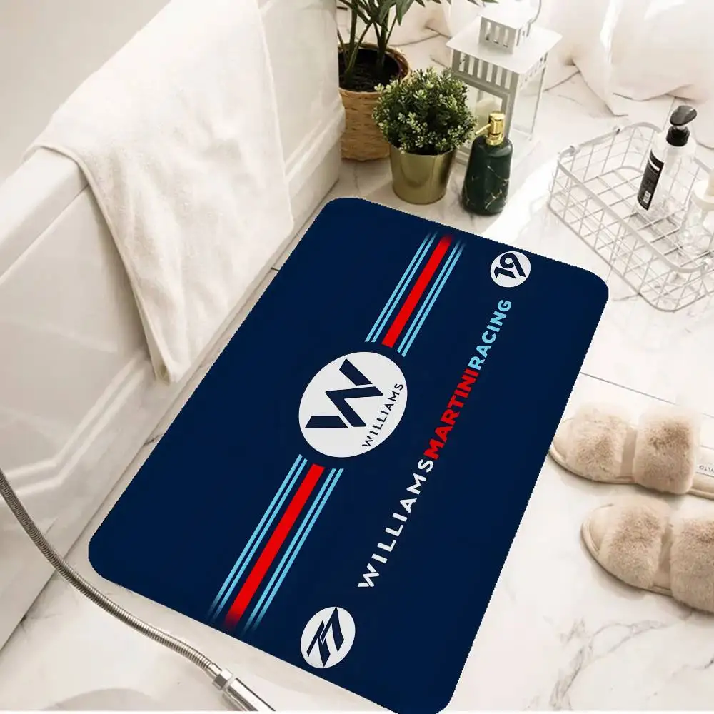 Alfombra de entrada F1 Racing W-williams, alfombra retro de varios diseños para sala de estar, cocina, antideslizante, decoración moderna para el hogar