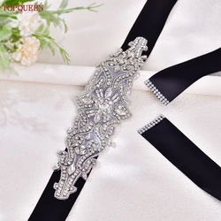TOPQUEEN cintura da sposa argento strass Appliques per abiti cintura da sposa abito da sposa cintura da donna lucida cintura araba S26