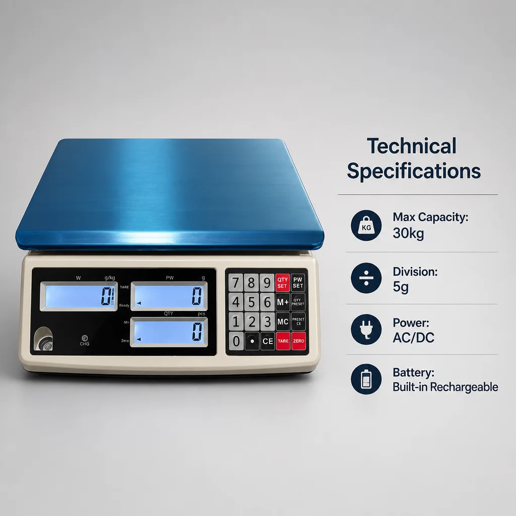 Cross-border 110V High-precision ACS Electronic Scale 30 kg Industrial-grade Counting Scale Electronic Balance 15 kg Capacity