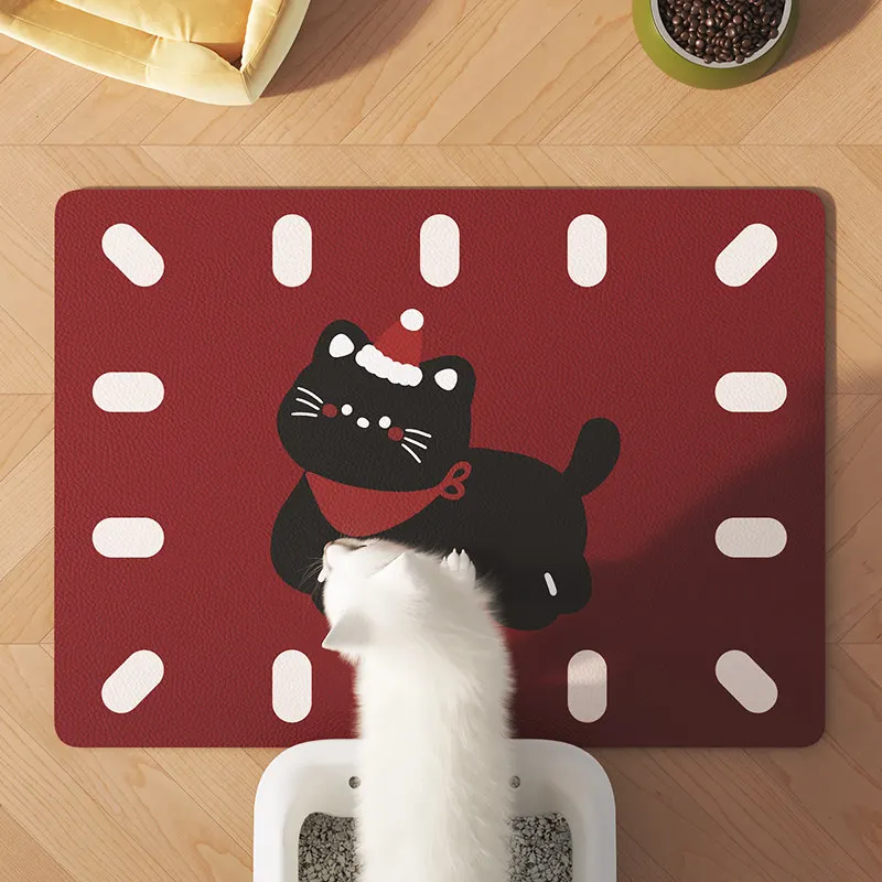VIKAMA Waterproof Anti-slip Pet Mat Washable Cuttable PVC Floor for Dog Cat Feeding Litter Area