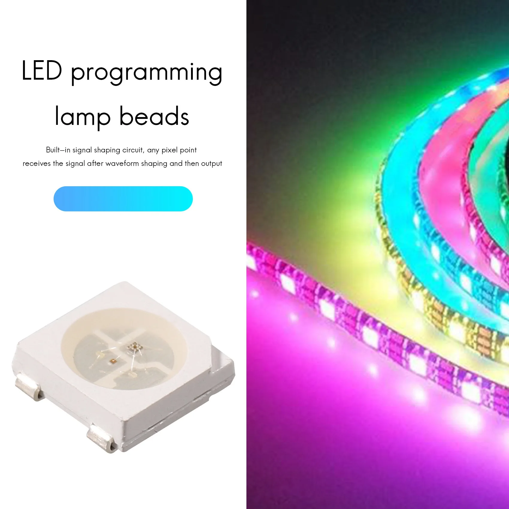 RGB LED 칩, 개별 주소 지정 가능 칩 픽셀, 5050SMD 백색 PCB, WS2812, WS2812B, DC5V, 100 개
