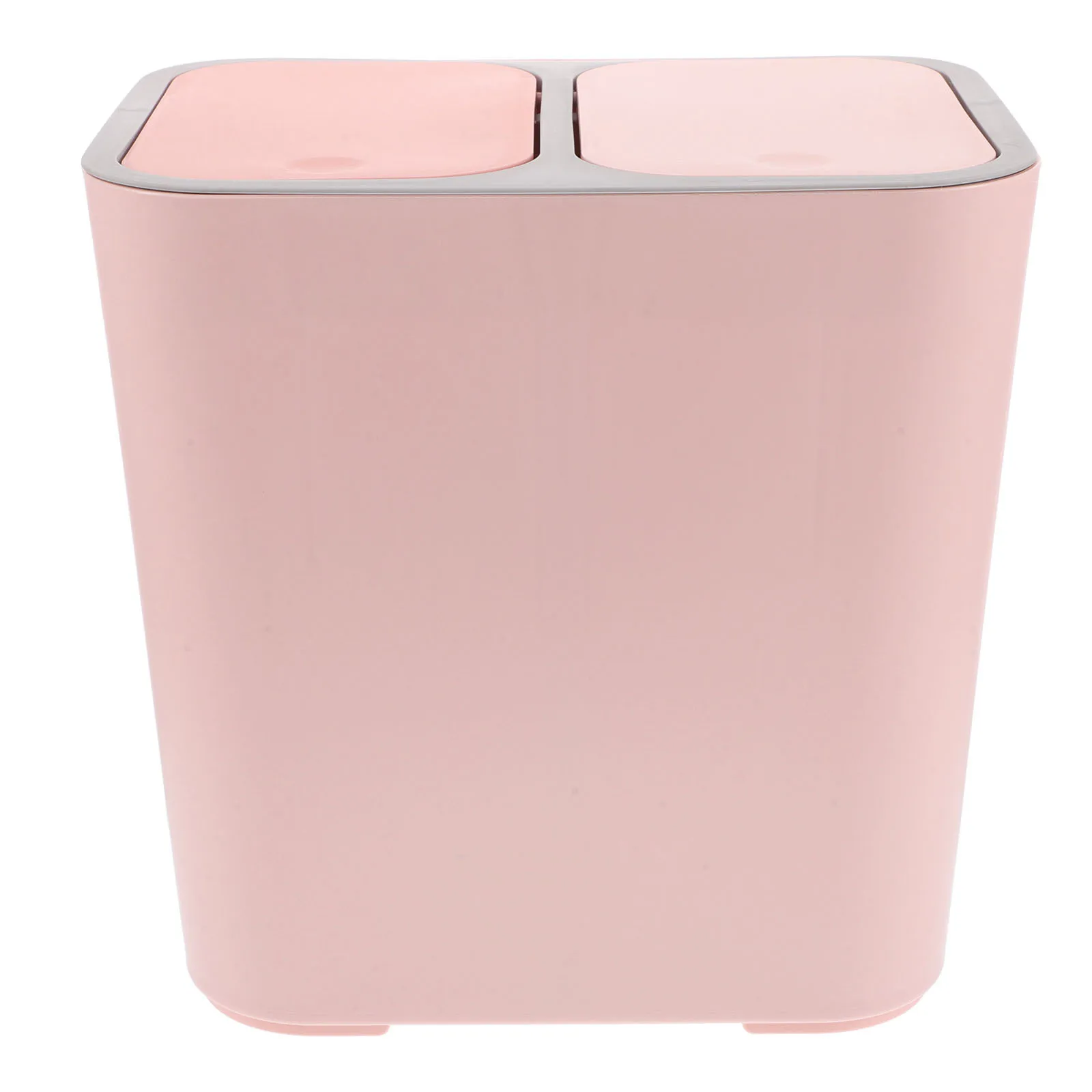 

Pink Dual Compartment Trash Can Garbage Bin Wet Dry Waste Basket For Kitchen Bathroom Bedroom Large Capacity Easy Clean