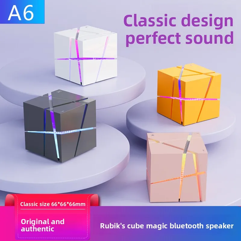

Cool creative Bluetooth audio, Rubik's Cube subwoofer, Mini Portable, Colorful Night Light Speaker, Home Decor, Student Gift
