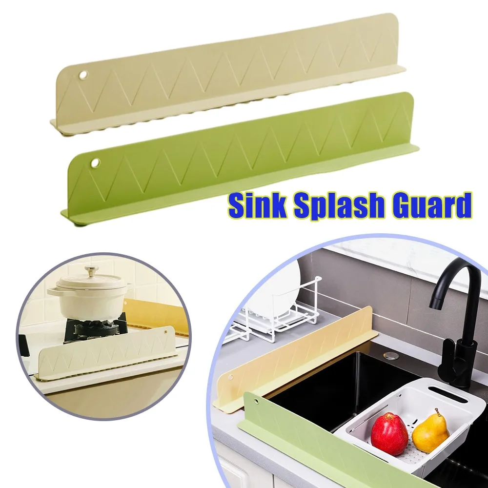 Multifunctional Sink Splash Guard Water Dam Strip Extra Long Waterproof Suction Cup Design Kitchen Bathroom Vanity Countertop