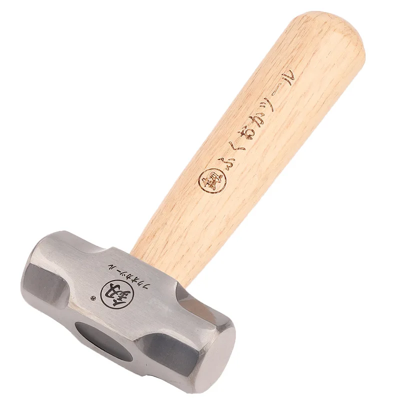 Mini Hammer FO-6028B Polished Solid Wood Short Handle Octagonal Hammer 1LB High Carbon Steel Small Hammer Manual Hardware Tool