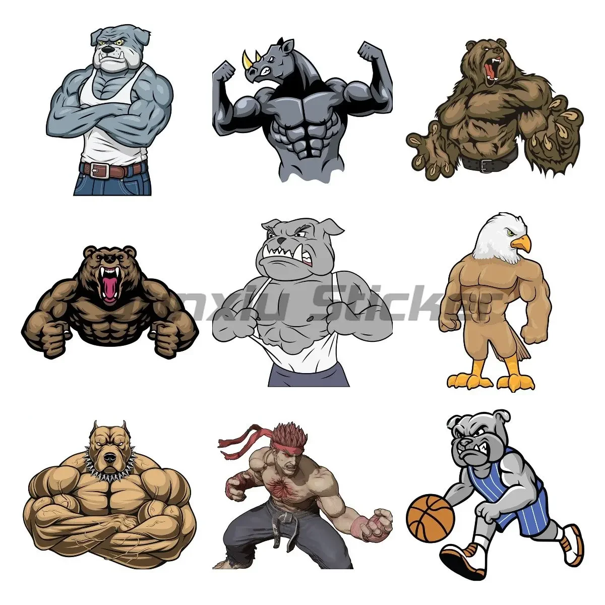 

Strong Muscle Cow Car Decal Vinyl Car Personalized Animal Decal Window Decoration JDM Evaluation Book