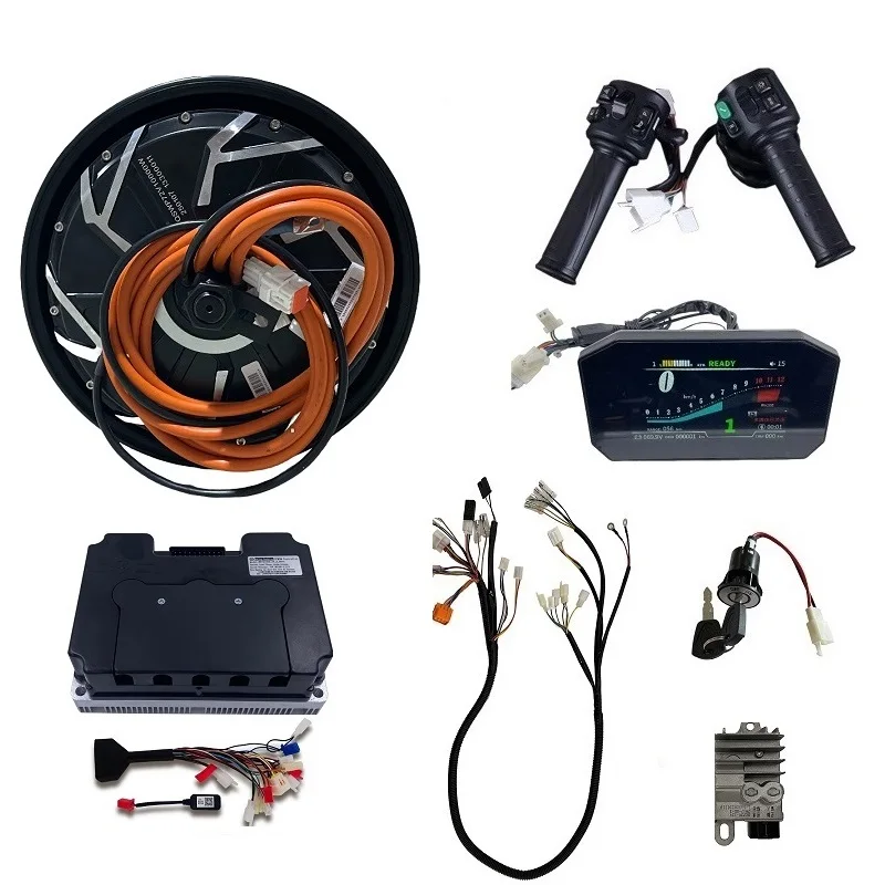 QS260 12inch 10000W Electric Motorcycle Scooter Hub Motor Kits Max. Speed 120kph with TFT Display