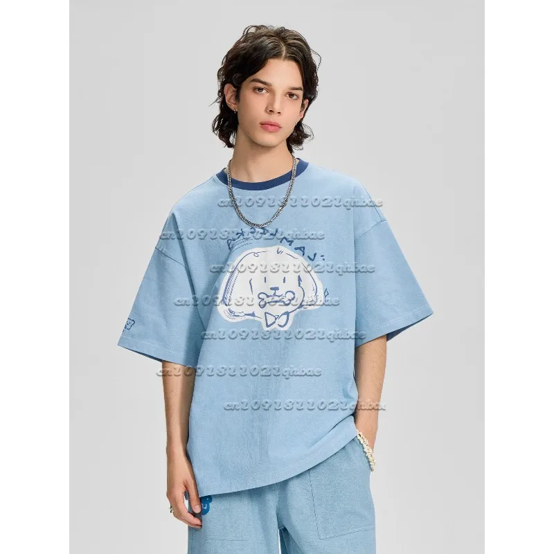 

3D Printed Short Sleeved T-shirt with Puppy Pattern for Both Men and Women in Summer, Loose and Breathable Quick Drying Top