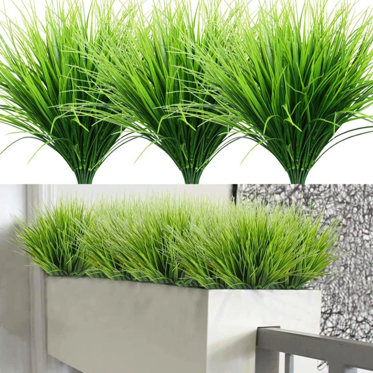 

7 Forks Bundle Cheap Artificial Plants Green Grass Plastic Flowers Wedding Spring Valentine Room Home Outdoor Decora Diy Gifts