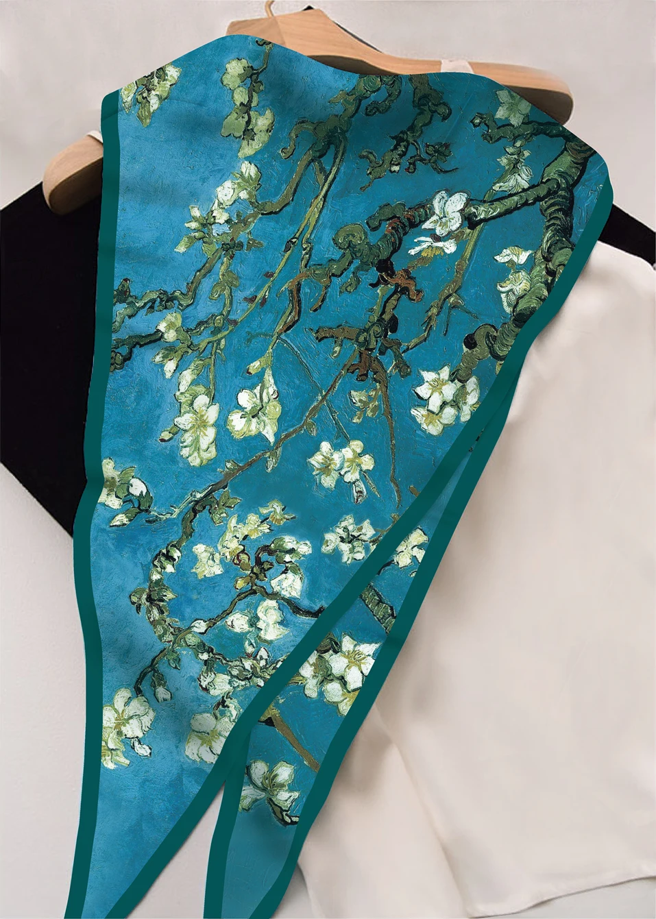 Van Gogh Swallowtail Fiore Diamante Donna Moda Sciarpa di seta Bandana Fascia Hijab Foulard Fazzoletto da collo Scialle Fazzoletto