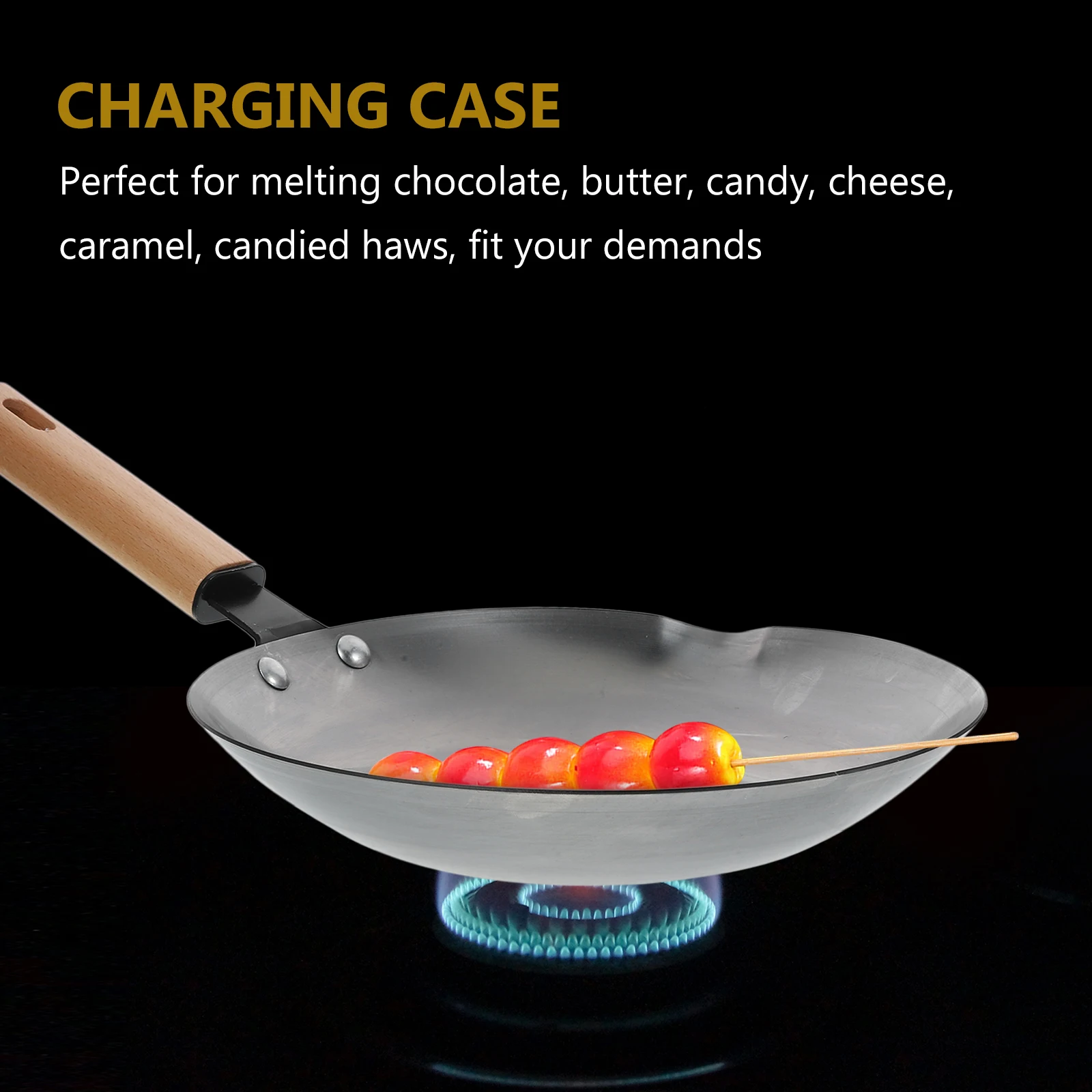 

Candied Pot Sugar Melting Pan Chocolate Round DIY Iron Cookware Handles Heat Tools Baking Candy Equipment