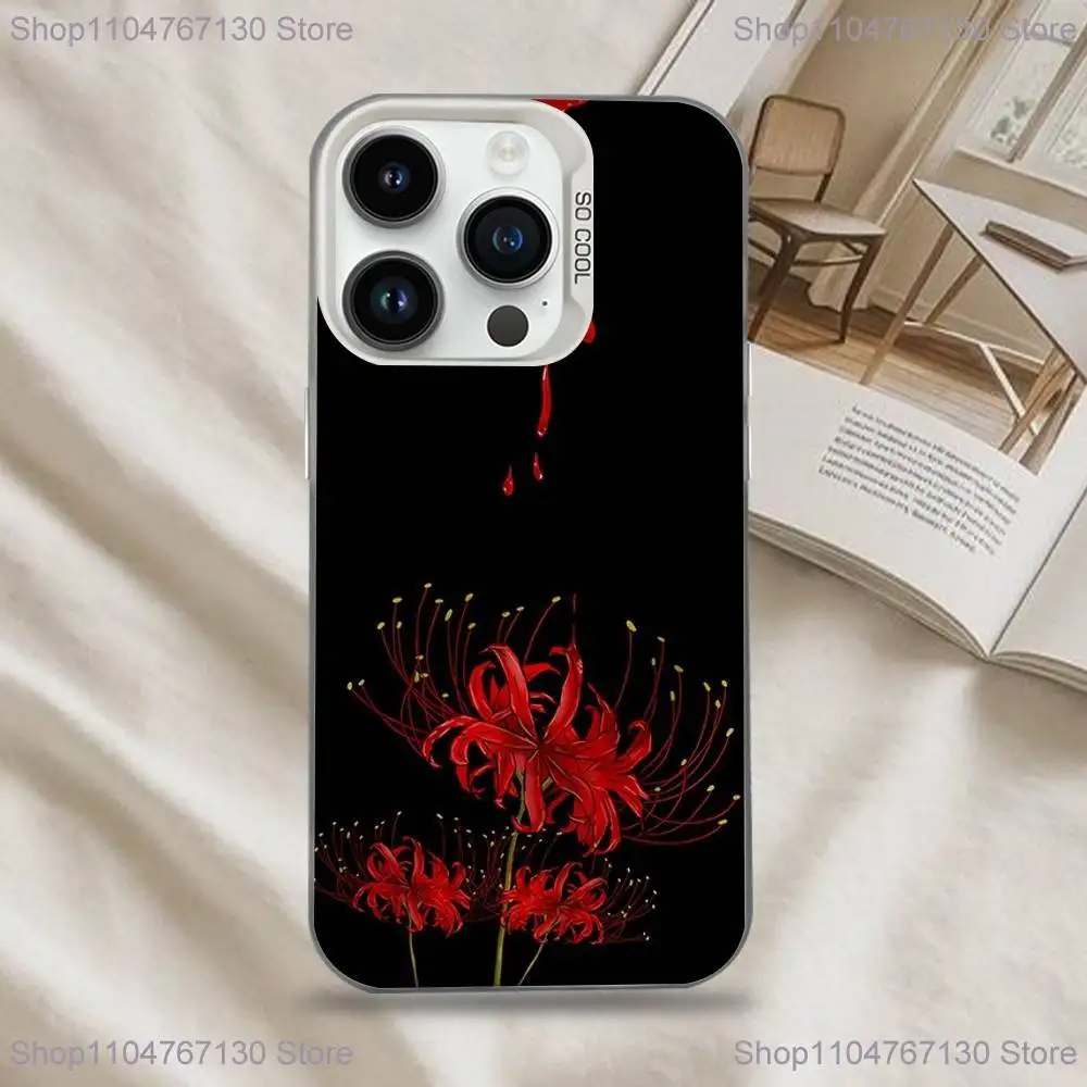 Funda de teléfono Red Spider Lily Flower of Hell para iPhone 17,16,15,14,13,12,11, Mini,Pro,SE,MAX, funda blanca mate a prueba de golpes