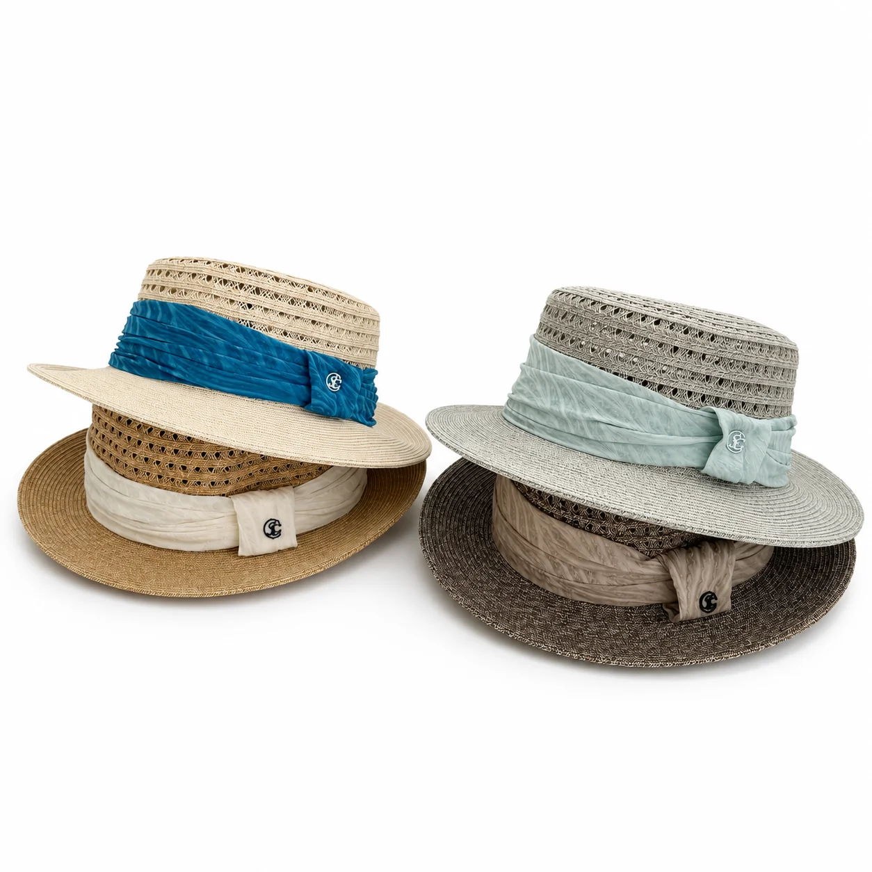 Stroh-Sonnenhut für Damen, Sommer, Strand, hohl gewebt, flacher Schirm, lässig, leicht, atmungsaktiv, UV-Schutz, für Outdoor und Reisen – Detail 1