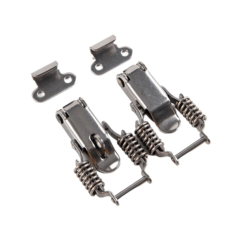 1Pc For Sliding Door Simple Window Hardware Tool Box Lock Cabinet Boxes Spring Loaded Latch Catch Toggle Stainless Steel