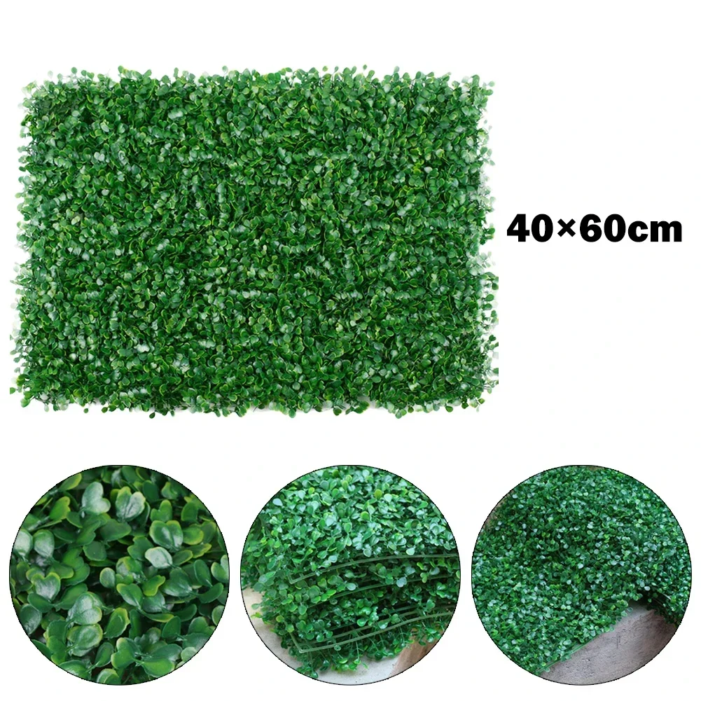 

Artificial Plant Walls Foliage Hedge Simulated Lawn Home Oenament Fake Grass Mats Greenery Panels Fence Garden Landscape 40x60cm