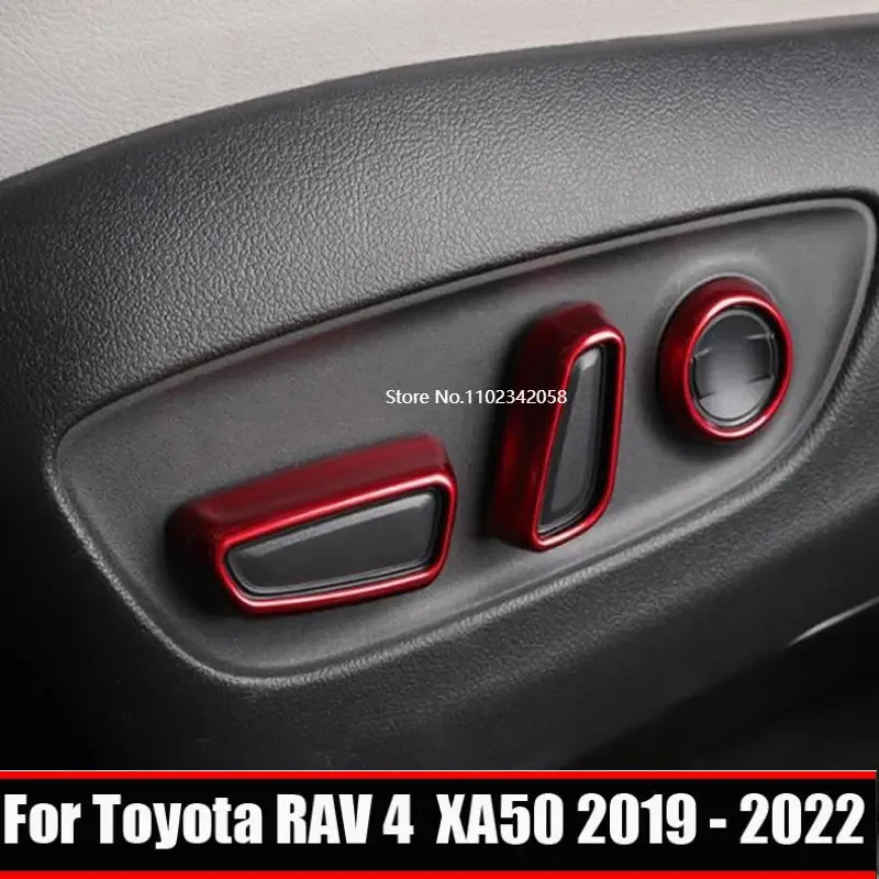 For Toyota RAV4 RAV 4 XA50 2019 2020 2021 2022 2023 Hybrid  Car Seat Adjustment Knob Switch Trim Covers Interior Accessories