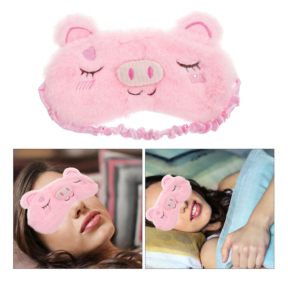 2 Pcs Kids Sleep Eye Mask for Sleeping Plush Face Cover Night Masks Cotton Korean