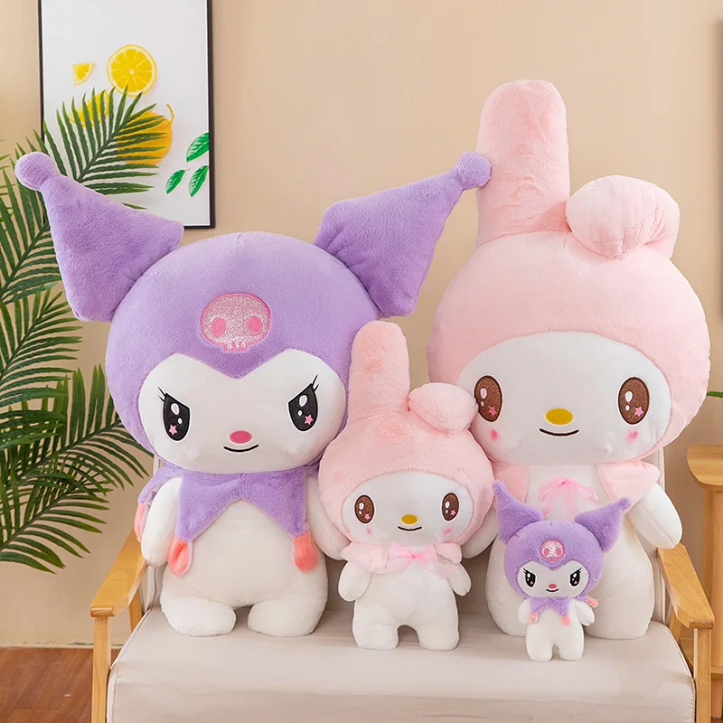 25/55cm Sanrio Cartoon Kuromi melodia pluszowa zabawka fioletowa lalka stojąca prezent urodzinowy dla niej Anime Sanrio Merch Kawaii pluszowa