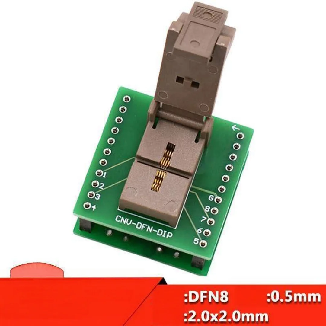 Chip Test Stand DFN2X2-8L Flip up DFN8 Pitch 0.5MM Chip Test Fixture IC Burning Stand