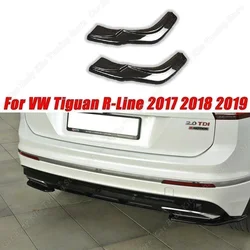 For VW Tiguan R-Line 2017 2018 2019 2Pcs Car Gloss Black Rear Bumper Lip Side Splitters Flaps ABS Plastic External Trim Tuning