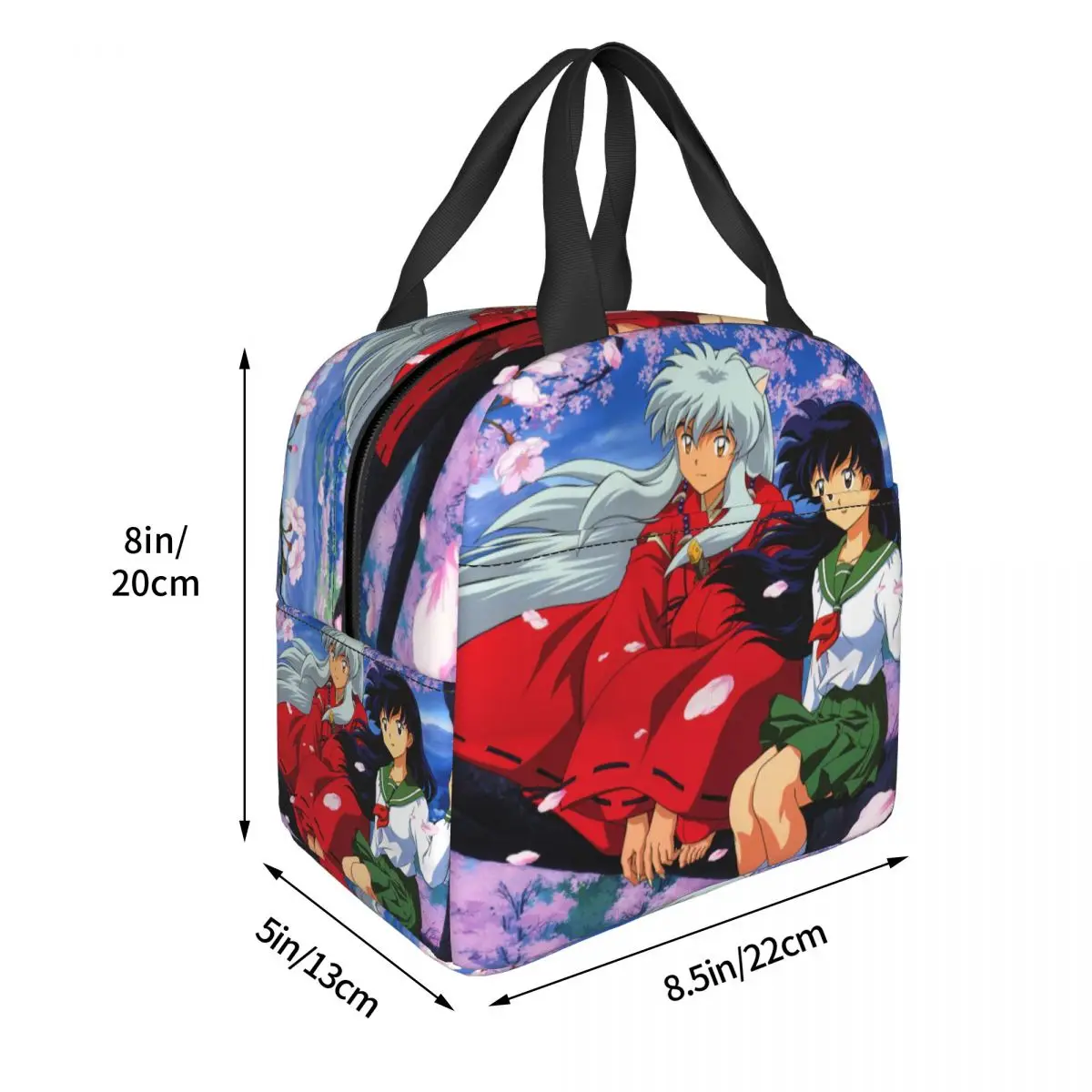 Demon Anime Inuyasha Kagome Higurashi tas makan siang terisolasi kotak Bento termal pendingin dapat dipakai kembali untuk anak-anak wanita tas sekolah makanan