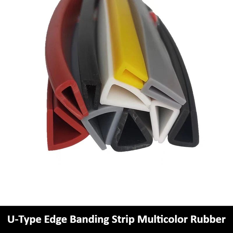 

1/3/5M Silicone U-Type Edge Banding Strip Multicolor Rubber Car Door Protector Sealing Bar For Glass, Metal Panel Anti-Collision