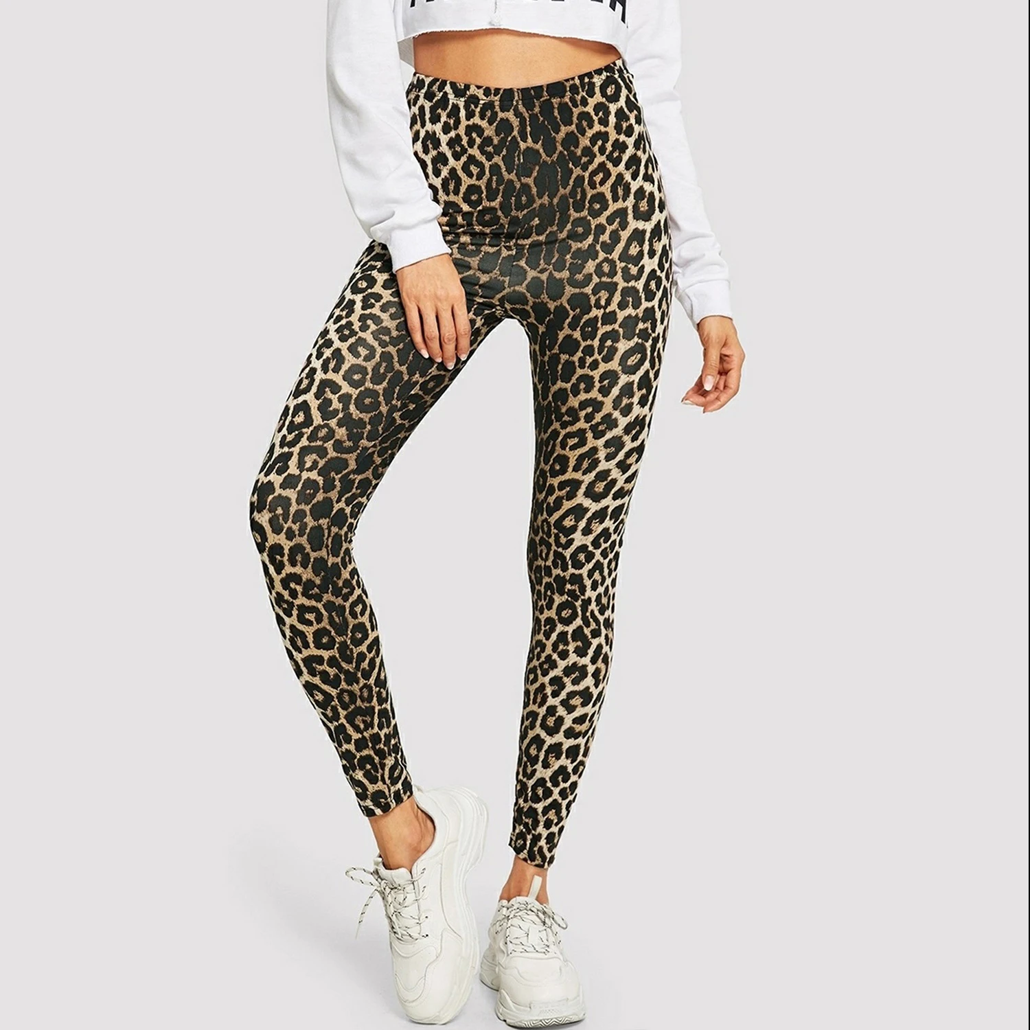 Women\'s Leopard Print Yoga Pants High Waist Fitness Leggings Elasticity Push Up Gym Jogging Breathable Sportswear Female Clothes