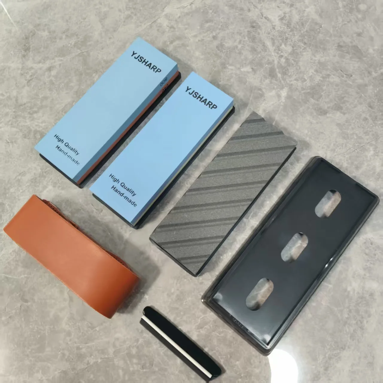 Набор острых камней ADAEE, зернистость 240, 800, 2000, 5000, с направляющей для ножей и основанием