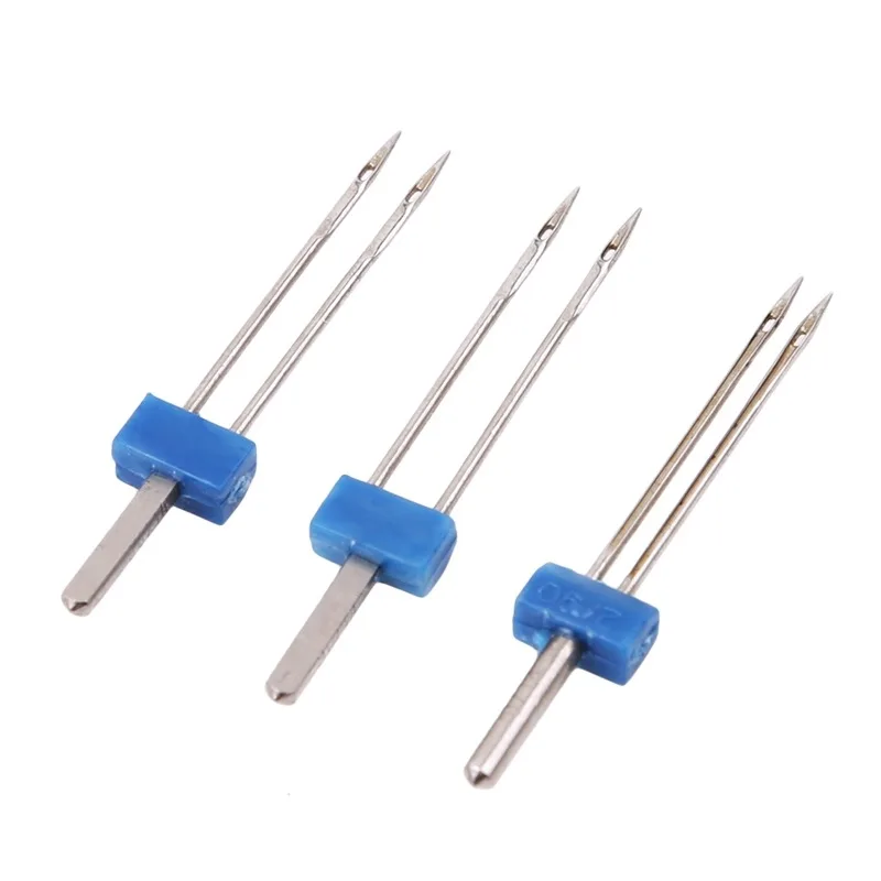 3PCS Sewing Machine Needles Double Twin Needles 2.0/90 3.0/90 4.0/90 Sewing Needles for Most Household Sewing Machine