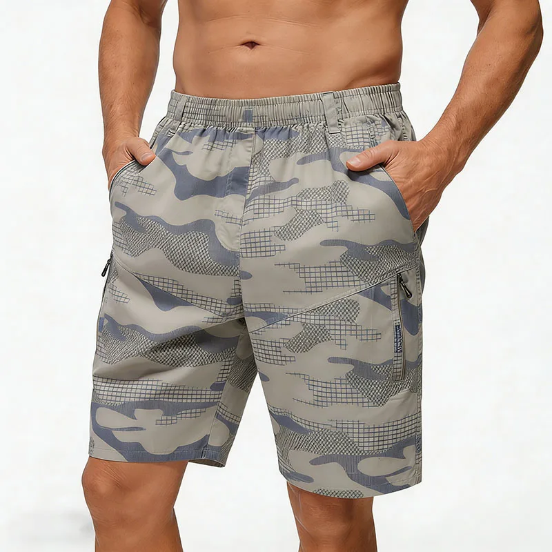 

Camouflage Cargo Shorts Man Summer Cotton Casual Dad Shorts Elastic Waist Chino Shorts Loose Fit Lightweight Beach Shorts 6XL