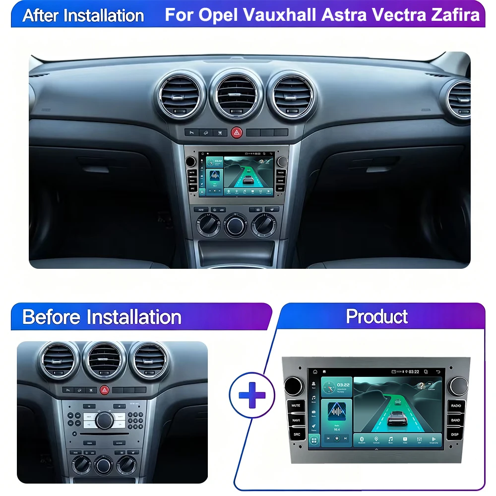 Android 15 Car Radio For Opel Vauxhall Astra Antara Meriva Vivaro Combo Signum Vectra Corsa Wireless CarPlay 2 DIN Auto GPS Unit