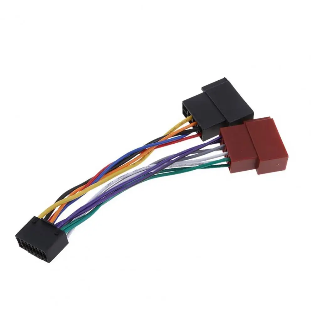 سلك تسخير محول ل كينوود/JVC سيارة ستيريو راديو ISO القياسية موصل محول 16 دبوس التوصيل كابل سيارة سلك كابل محول