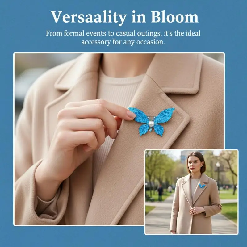 Fashion Luxury Pearl Butterfly Brooches For Women Clothing Coat Jewelry Accessries Gifts
