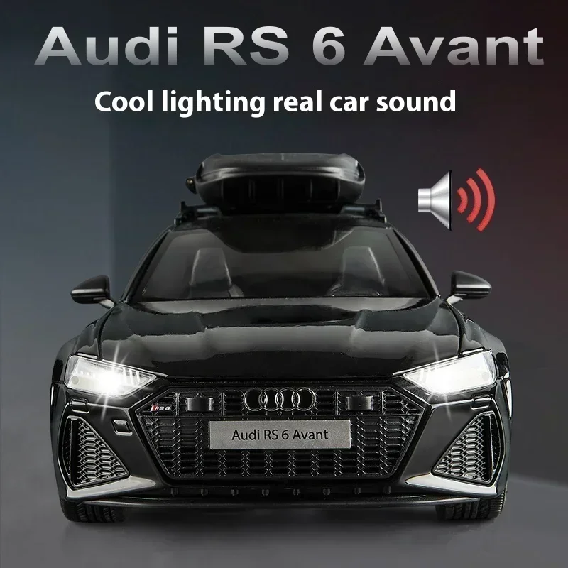 Large 1:18 Audi RS6 Avant Station Wagon Alloy Metal Diecast Model Car Sound and Light Collection Model Gift For Boy