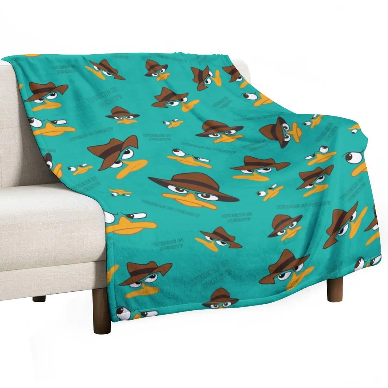 Perry The Platypus Throw Blanket Bed covers Plaid Blankets