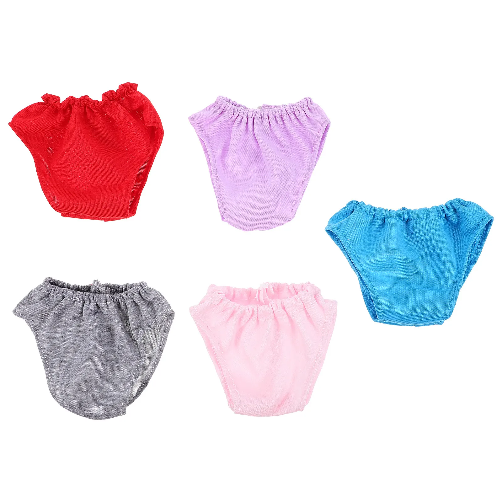 

5Pcs Reusable Mini Panties Clothes Soft Cloth Underwear for Pretend Play Role Dressing Accessories Underwear