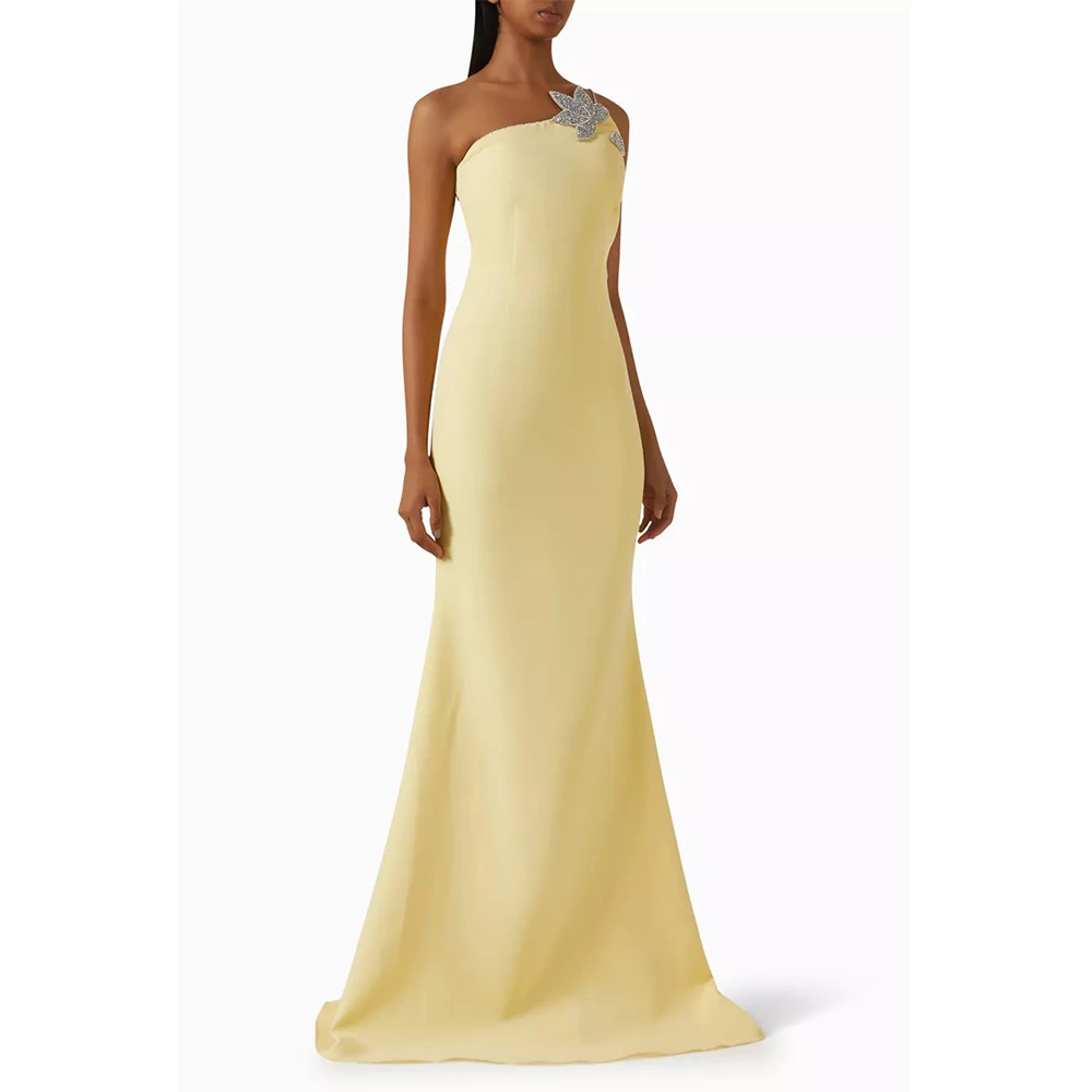 

DRESS FORU Классические вечерние платья Джерси длиной до пола, платье для выпускного вечера на одно плечо, платье русалки с кристаллами, Vestidos De Fiesta, по индивидуальному заказу