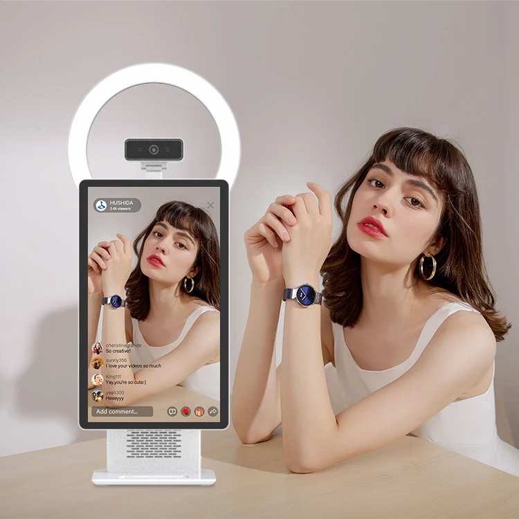 

HUSHIDA 15,6-дюймовая 4K-камера для прямой трансляции, интеллектуальная система вещания с HD-камерой для онлайн-трансляций