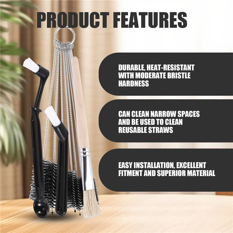 AA73 Coffee Cleaning Brush,4 Pieces Coffee Tea Bean Grounds Cleaner Tool Set For Grinder Espresso Machine Group Heads