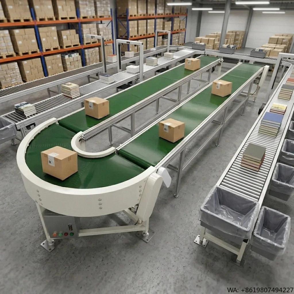 Space Saving Automatic 180 Degree U Turn Baggage Conveyor for Airport Logistics Check-in Systems