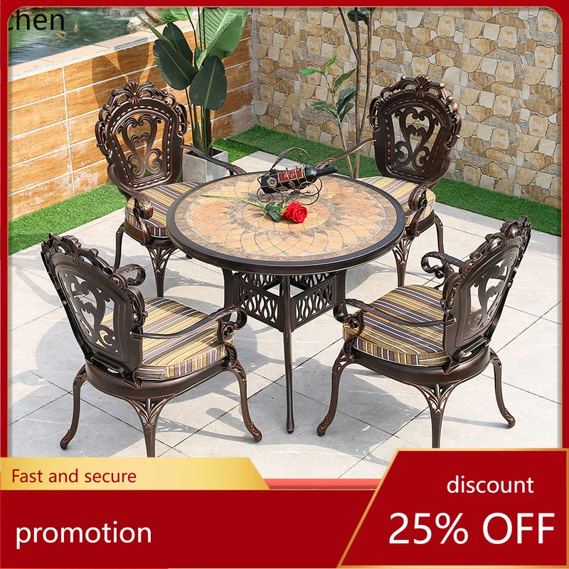 

Hxl outdoor patio table and chairs set - cast aluminum table and chairs for outdoor garden bbq