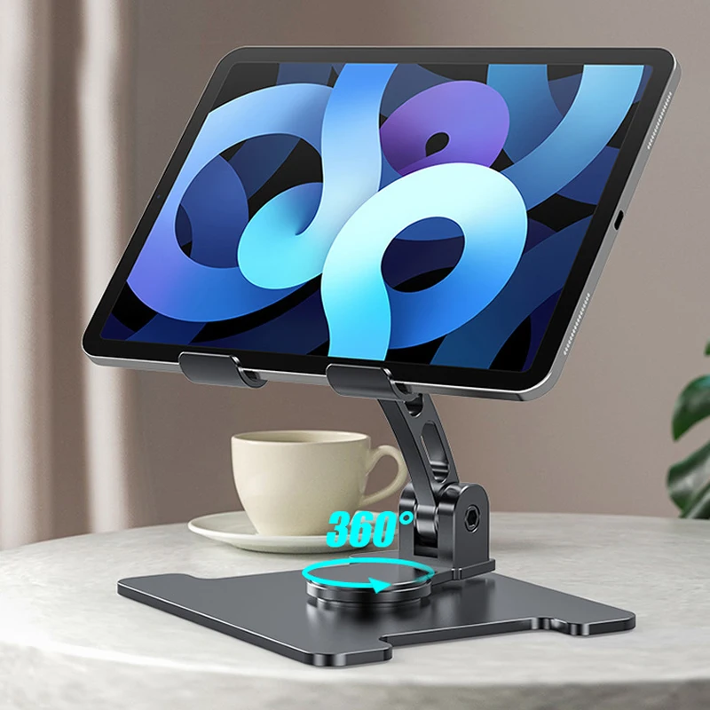 

Adjustable Tablet Stand Desk Lifting 360 Rotation Multi-Angle Height Foldable Metal Holder Dock for Xiaomi iPad Tablet 12.9inch