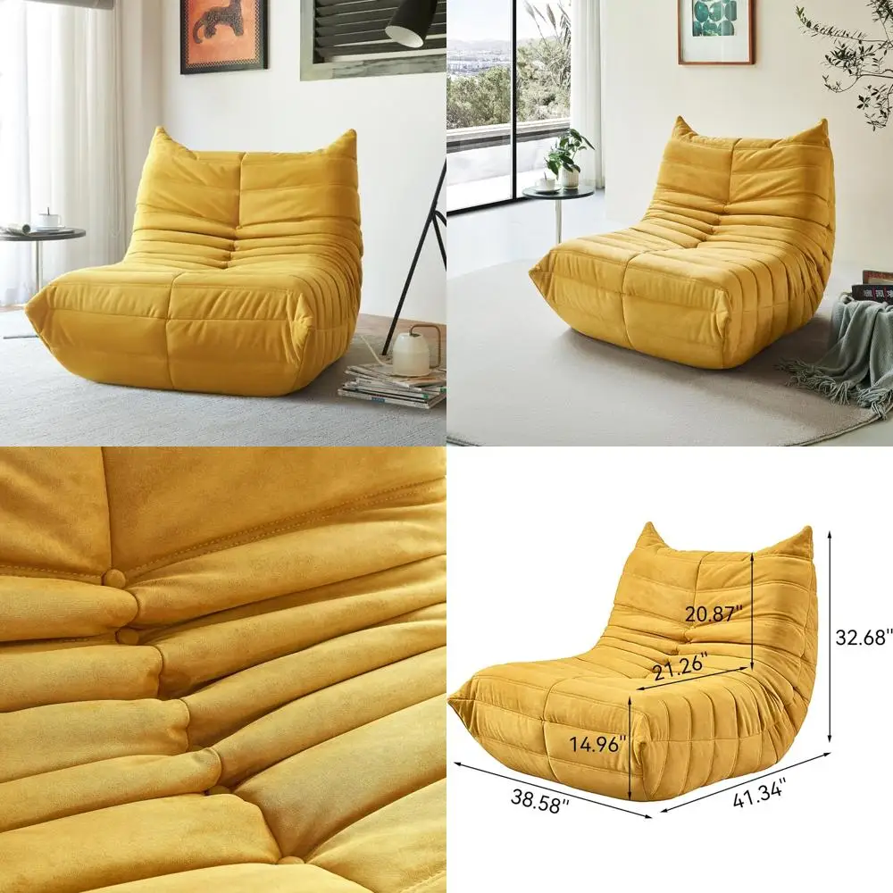 

Adult-Sized Corner Bean Bag Sofa for Living Room and Fireside Comfort