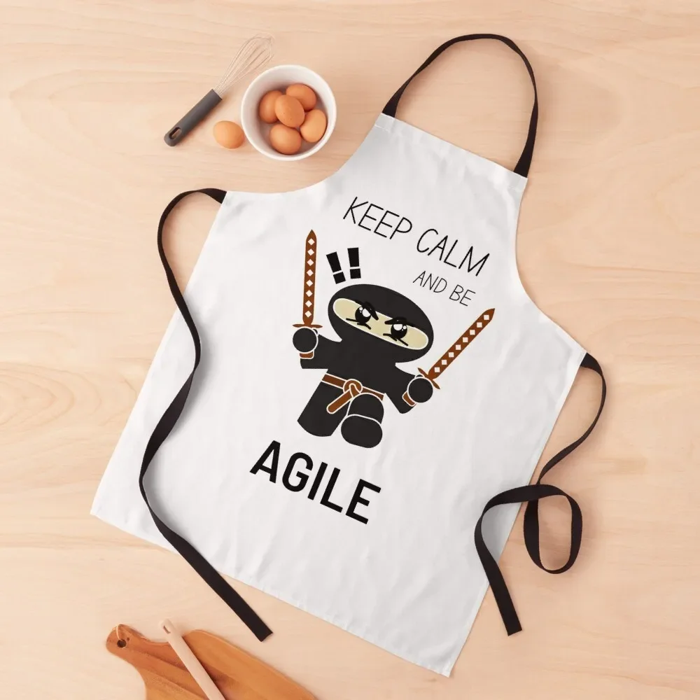 

Keep Calm And Be Agile Apron Chef Uniform Woman Things For Kitchen Chef Accessory barber uniform Apron