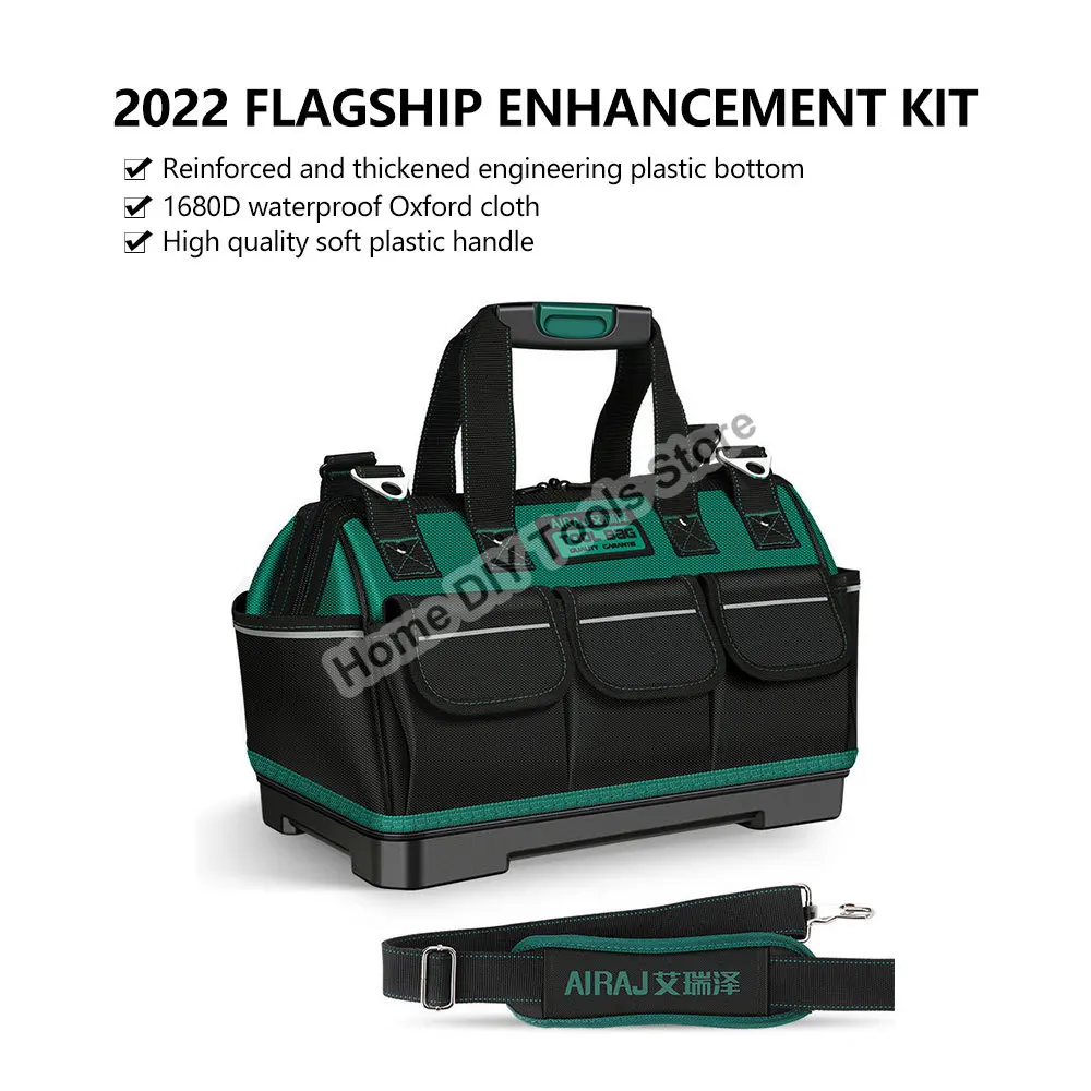 Multi-Function Tool Bag 1680D Oxford Cloth Electrician Bag, Multi-Pocket Waterproof Anti-Fall Storage Bag