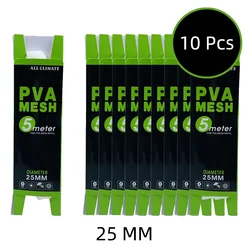10pcs PVA Mesh Carp Fishing Feeder Bait Thrower Water Dissolving Nets, 5M 18mm 25mm 37mm 44mm Refill Hair Carp Rig Tackle